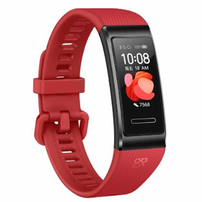 Умный Браслет huawei Band 4 Pro, инновационные часы, лица, автономный gps, проактивный мониторинг здоровья, SpO2, кислород крови - Цвет: red