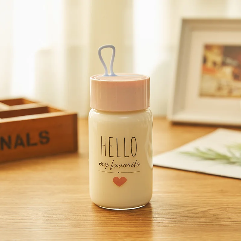 VILEAD 300 мл Hello Letter свечи в стеклянной чашке модные чашки для питья для мужчин и женщин студентов простой портативный свежий прекрасный бутылка
