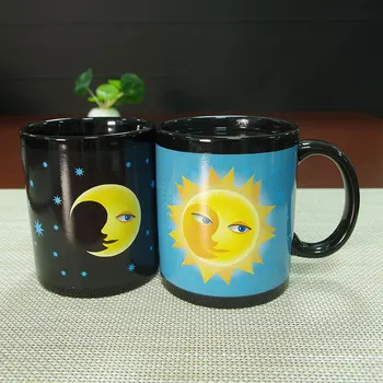 

New Arrive Moon Sun Temperature Sensing Color Changing Mug Magical Chameleon Coffee Mug Milk Tea Ceramic Cup Novelty Gifts