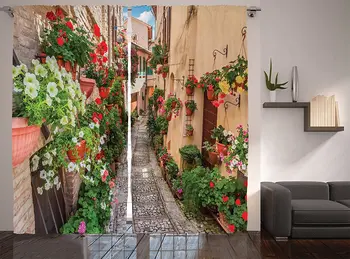 

Marine Curtains Sunset Skyline of Hong Kong Traditional Cruise Sailboat at Harbor Image Print Living Room Bedroom Window Drapes