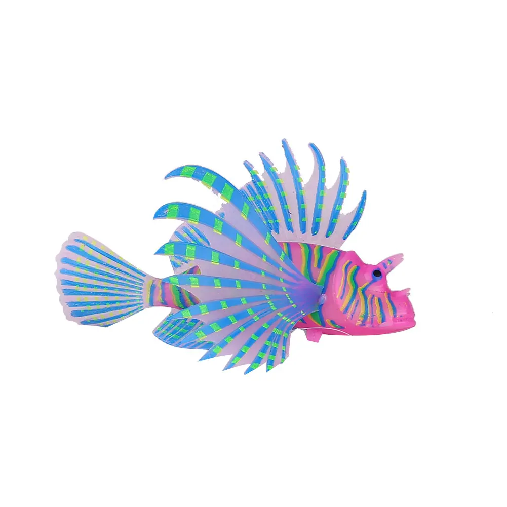 2 Аквариум Искусственный светящийся Lionfish стиль силиконовые рыбы плавающий Декор - Цвет: 2