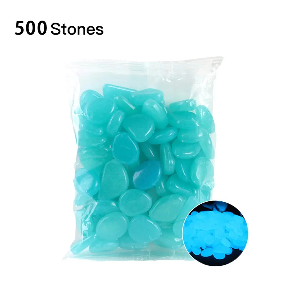 

500pcs Glow in the Dark Garden Pebbles Glow Stones Rocks for Walkways Garden Path Patio Lawn Garden Yard Decor Luminous stones