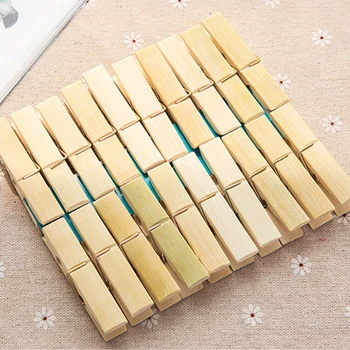 

20pcs Storage Multifunctional Clothes Hanging Windproof Drying Home Laundry 6x1.2cm Practical Durable Bamboo Clip