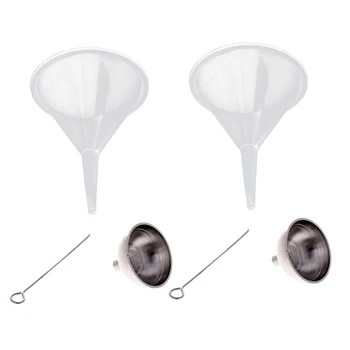 

2pcs Stainless Steel Urn Funnel Filler Kit for Cremation Jewelry Ashes Keepsakes Mini Funnels with 2pcs Plastic Funnel kit