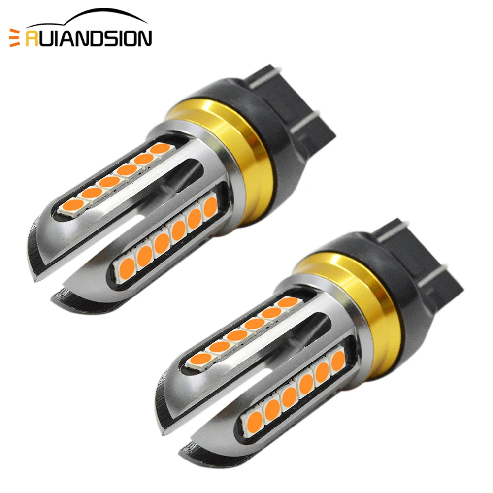 

6.5W CAR 1157 BAY15D 3030 24 LED Light For Auto 7443 LED Car Brake Reverse Light 12-24V Lamp Turn Signal T20 Bulb White Yellow