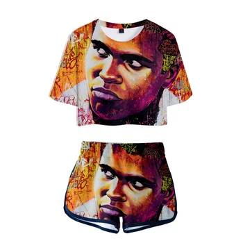 

Muhammad Ali Women Two Pieces Sets Ctop Top 3D Print Float Like A Butterfly Sting Like A Bee 1942-2016 Tracksuits Wholesale