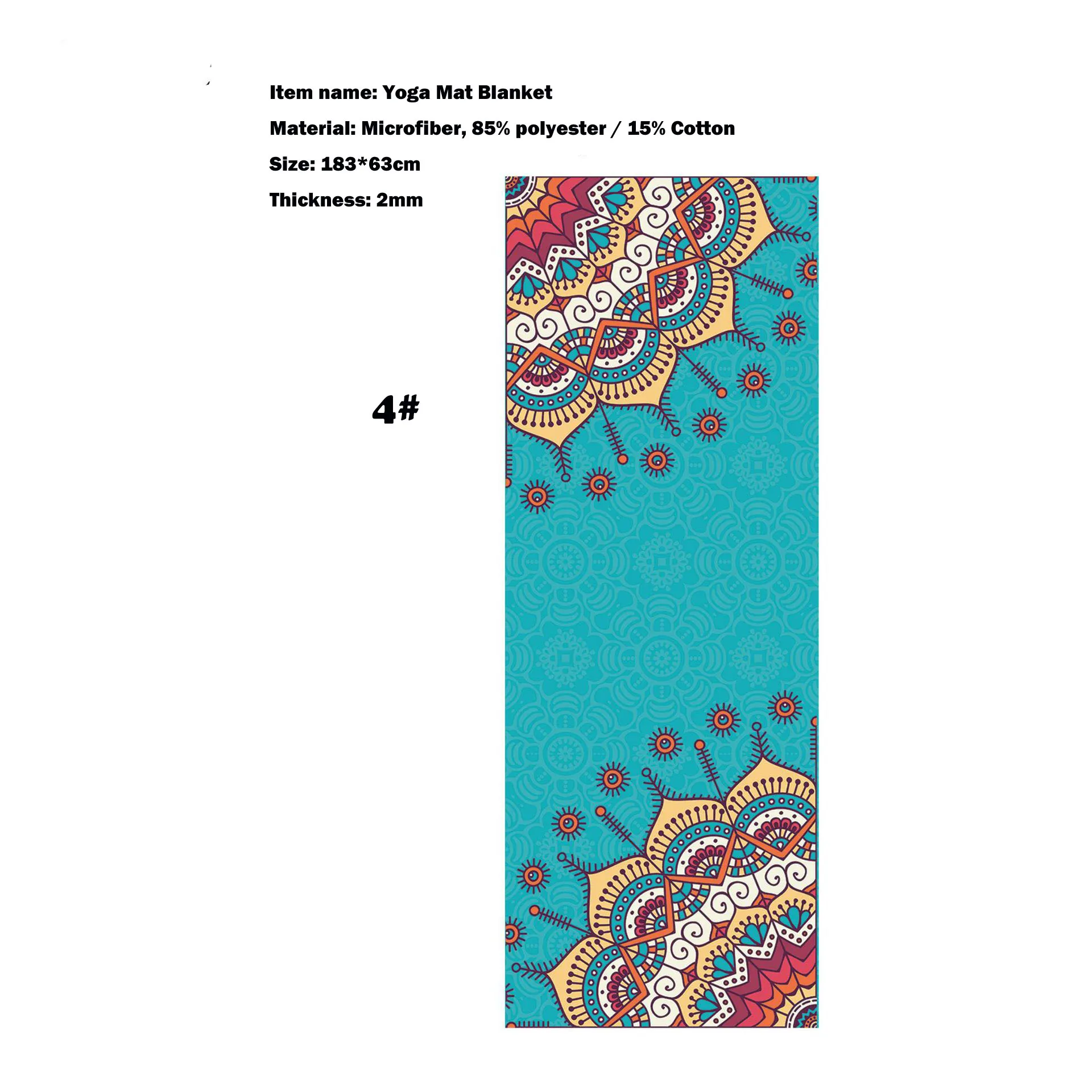 4 Нескользящий Чехол для коврика Mandola для йоги, замшевая текстура, 183*63 см, полотенце для путешествий, спортзала, одеяло для занятий йогой, фитнесом, упражнениями, принадлежности для пилатеса - Цвет: 4