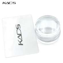 KADS Nail Art แม่แบบ Soft Silicon Jelly CLEAR Refill หัว Stamper เล็บ Stamper ชุดสำหรับปั๊มแผ่นขูดกับหมวก(China)