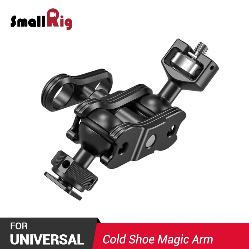 

SmallRig Quick Release Cold Shoe Adjustable Friction Articulating Magic Arm w/ Double Ballheads (1/4" Screw & Cold Shoe) 2394