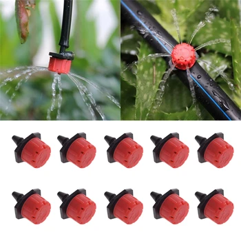 

10pcs High Quality Micro Flow Dripper Drip Head 1/4 Inch Adjustable Hose Garden Irrigation Misting Water Dropper