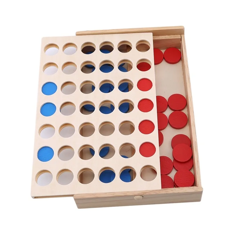 Line Up 4 Classic Family Board Four In A Row Wooden Bingo Game Toy Fun Educational Toy For Kids Children Gifts Kids Toys 4