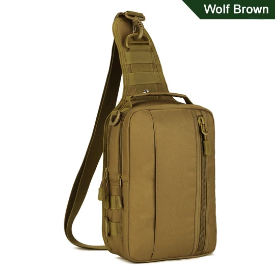 Wolf Brown Мужской водонепроницаемый 1000D нейлоновый военный Камуфляжный армейский тактический рюкзак для путешествий вместительный USB Ipad сумки на плечо сумка-мессенджер нагрудная сумка - Цвет: Wolf Brown