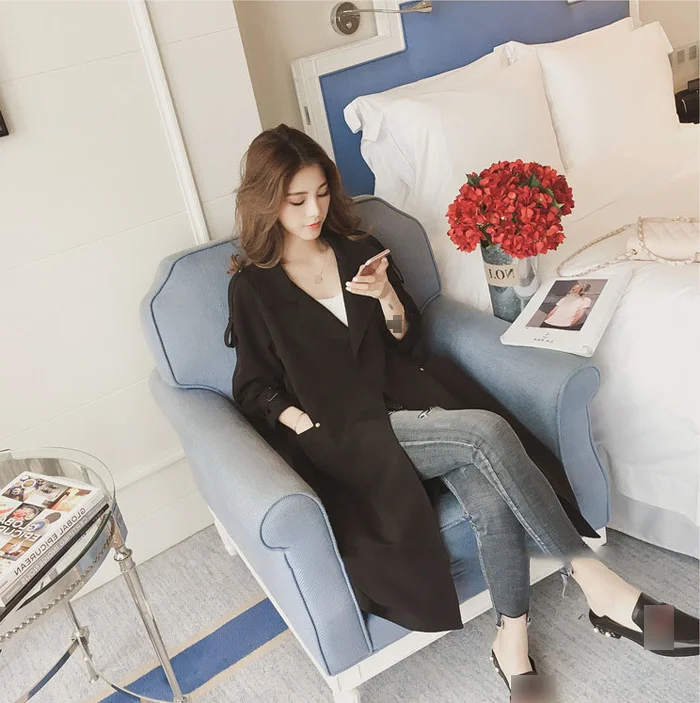 4XL New Spring Autumn Women's Korean Windbreaker Female Large Size Long Section Trench Coats