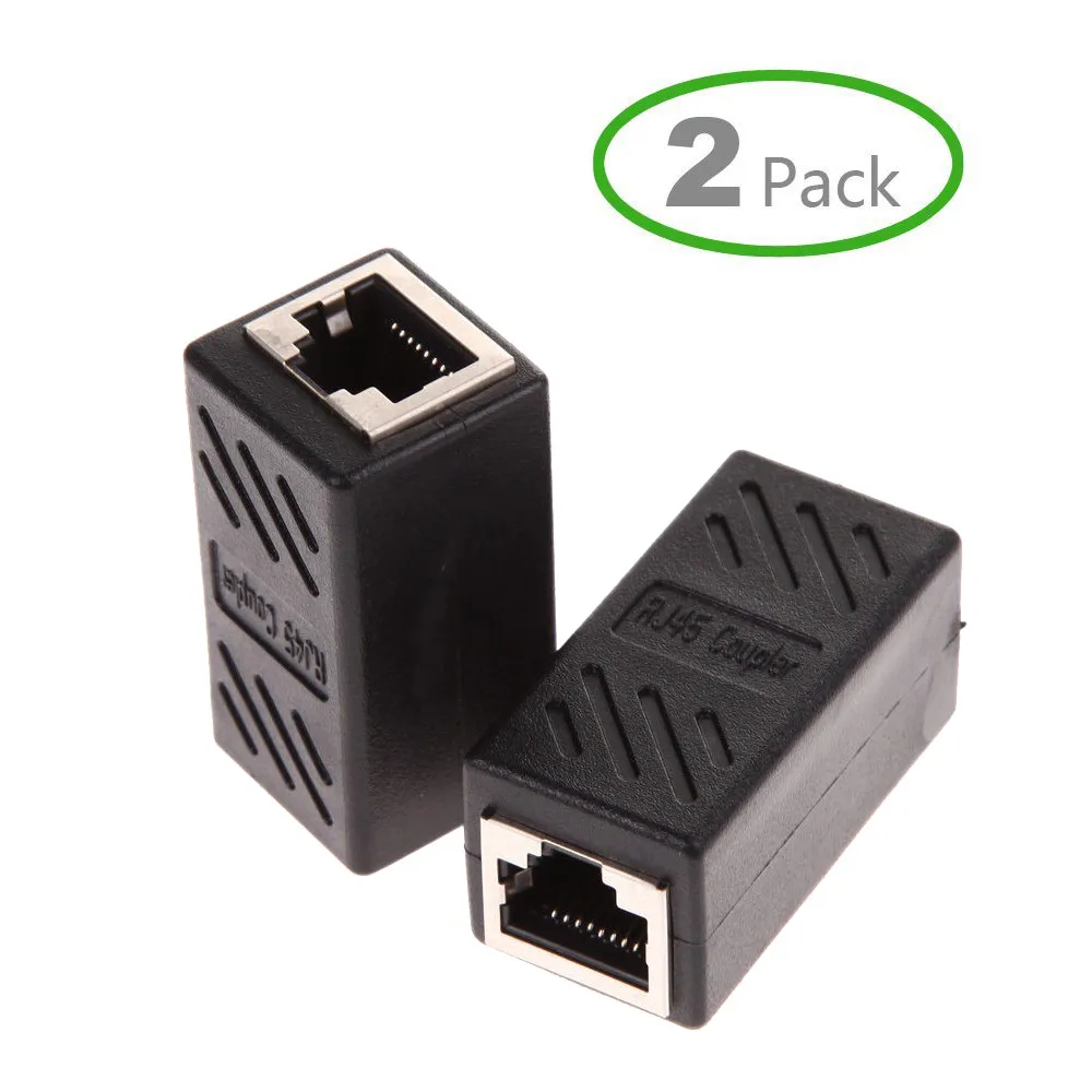 RJ45 муфта 2 пакета в линии муфта Cat7/Cat6/Cat5e Ethernet кабель удлинитель адаптер Женский(черный