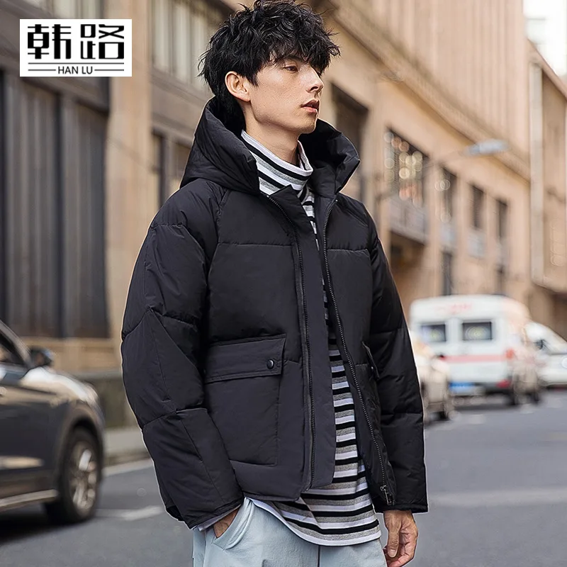 Micro for Winter down Feather Cotton-padded Clothes Men's New Products Hooded down Coat Loose-Fit Workwear Cotton Coat Casu