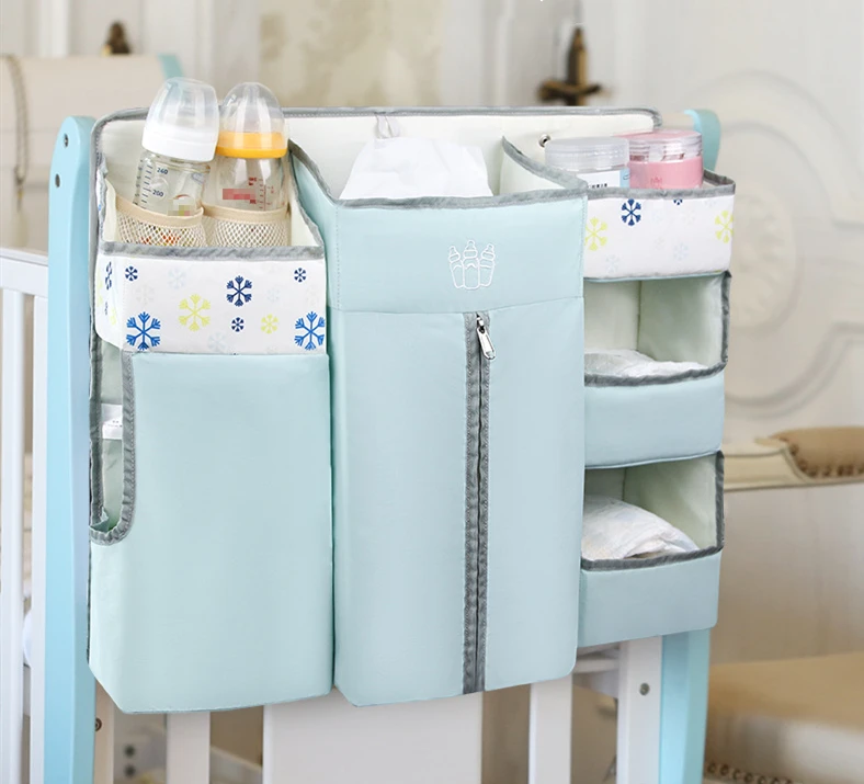 Baby Crib Bed Hanging Storage Bag Baby Bed Diaper Organizer Bedding Sets Accessories for Crib Stora
