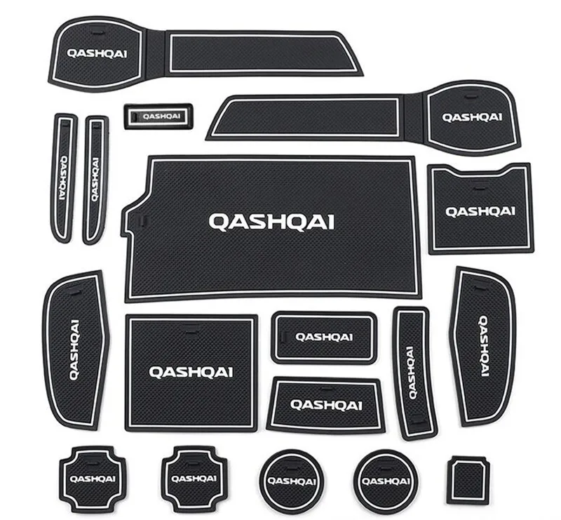 Non-slip auto Interior door gate pad cup mat for nissan qashqai j11 2019-2022,17pcs/lot,car accessories