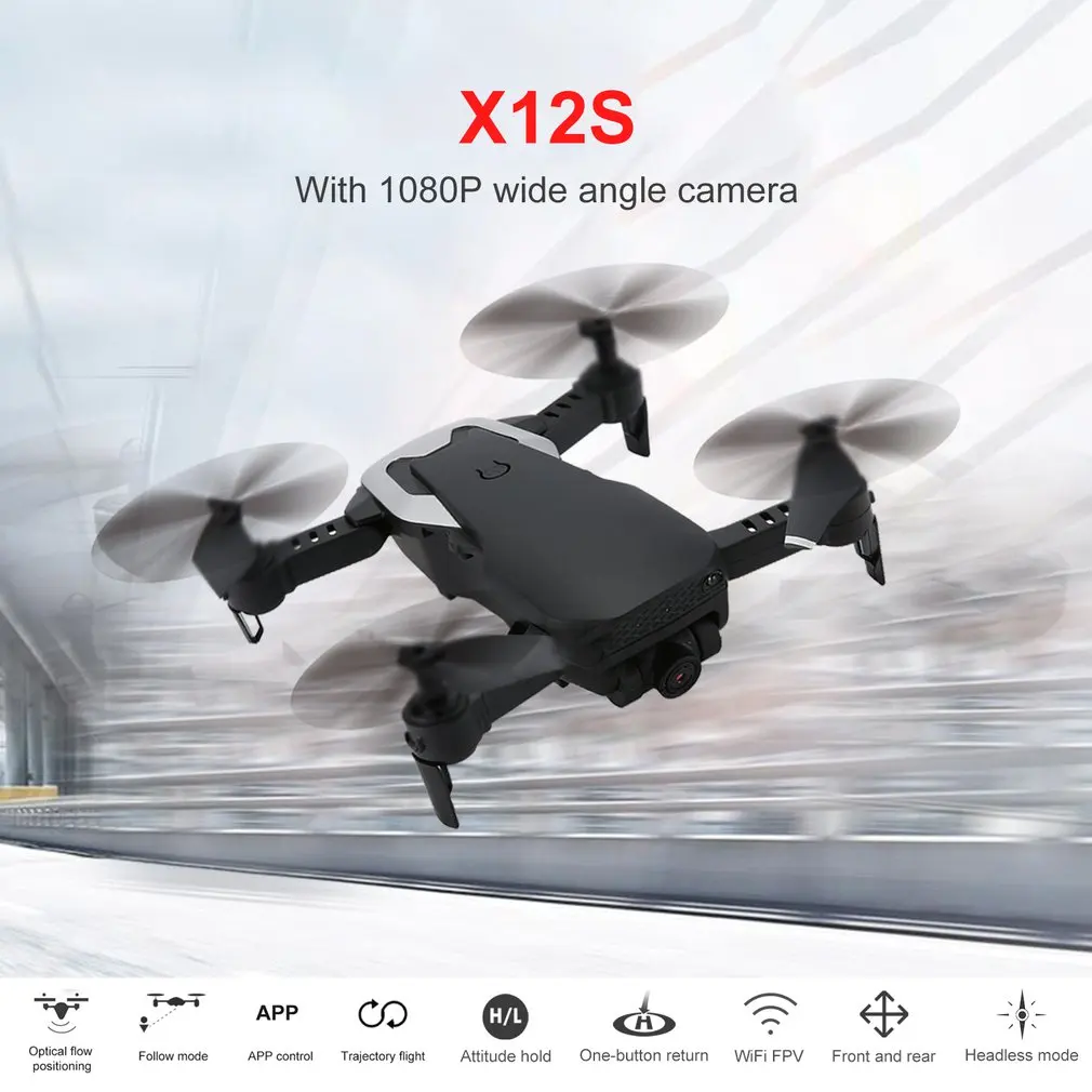 X12S мини складной Дрон с камерой 4K 1080P широкоугольный WiFi FPV высота удержания RC Квадрокоптер вертолет