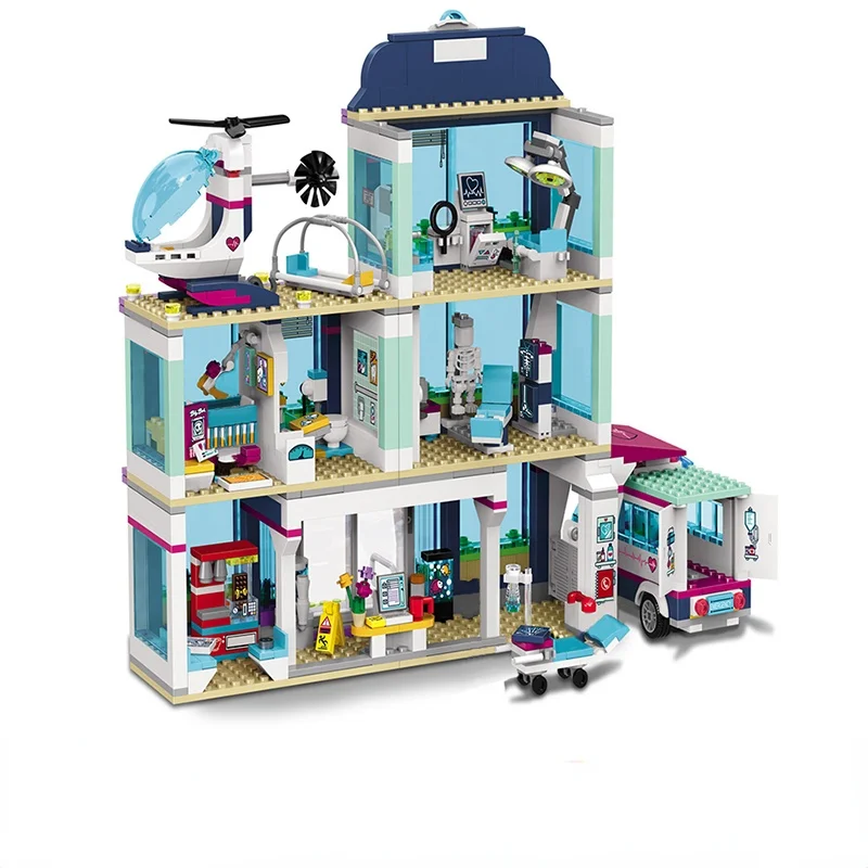 932pcs Heartlake City Hospital Model Building Blocks Compatible Girls Friends Bricks With Figures Toys For Children Gifts | Игрушки и