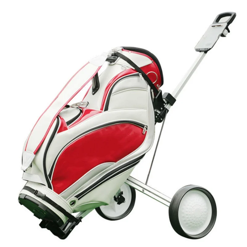 Professional Folding Golf Bag Trolley Outdoor Sports Golf Push Pull Cart Golf Pitch Tool