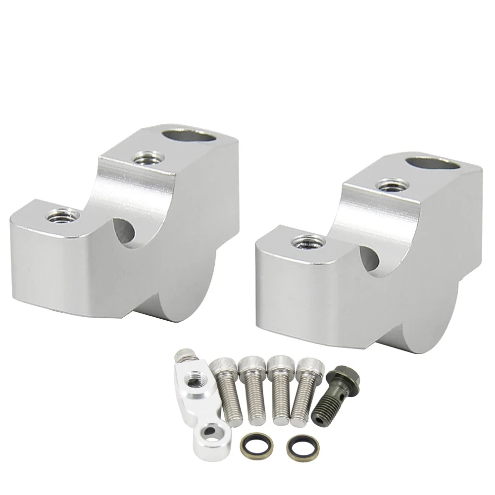 2 Supporti Alzacristallo Manubrio Per Moto CB650R CB1000R CRF1000L CRF1100L - In Lega Alluminio, Argento - Foto 9