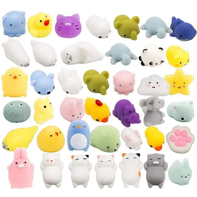 Ran 30 шт милые животные Mochi сжимаемые Kawaii Мини Мягкая сжимаемая игрушка Непоседа
