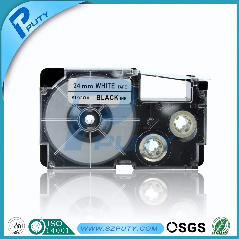 1 шт. PT-24ABK/XR-24ABK для Casio Label Tape 24 мм* 8 м белая на черном принтере лента совместима с Casio EZ Label Makers kingroad