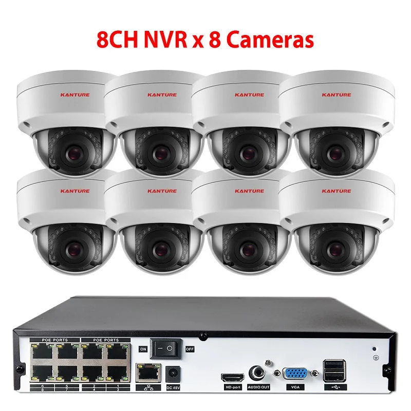 8CH NVR x 8 Camera KANTURE H.265+ аудио 16CH 5MP POE NVR комплект CCTV система безопасности 5MP POE ip-камера ИК ночного видения комплект наружного видеонаблюдения - Цвет: 8CH NVR x 8 Camera