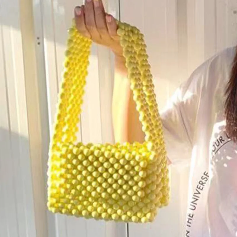 Роскошный бренд ручной работы жемчужные сумочки DIY сплошной цвет Женская сумочка, расшитая бисером элегантная вечерняя сумочка ретро дизайнерская качественная сумочка