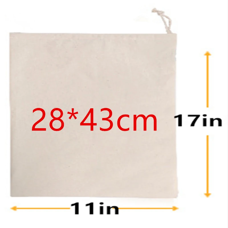 28x43cm Drawstring хлопка сумки многоразового использования джута льняной мешочек Упаковка Подарочная сумка мешок ювелирных изделий фрукты овощи; рис хозяйственные сумки - Цвет: 28x43cm