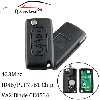 

3 Buttons Remote Key VA2 433MHz Transponder PCF7961 chip for CITROEN Berlingo PICASSO Saxo car key CE0536 ASK
