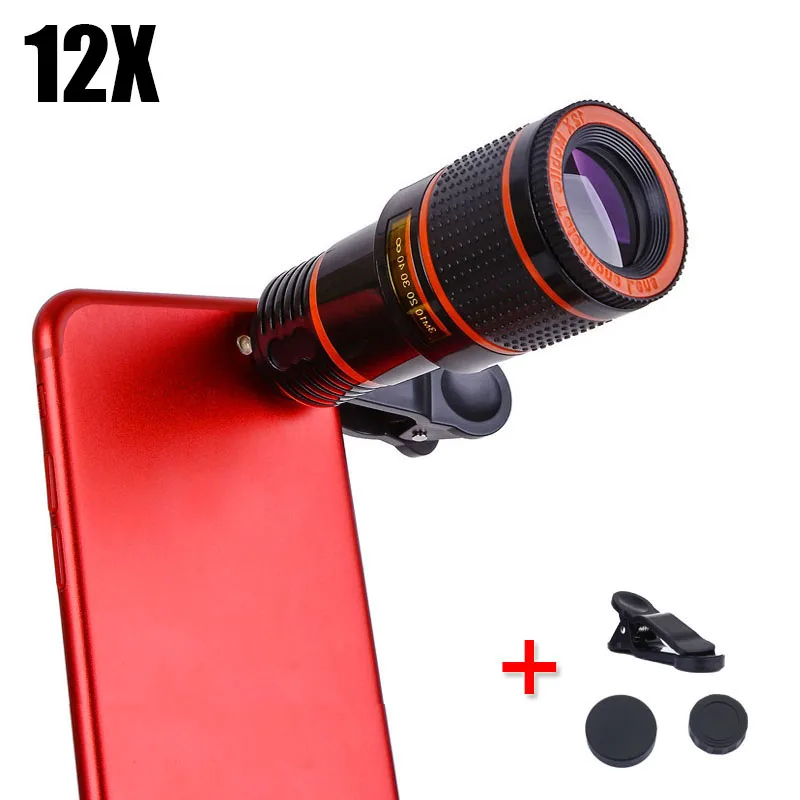 

Mobile Phone Camera Lens 8X 12X Zoom Telephoto Lens External Telescope With Universal Clip for iPhone Samsung Xiaomi Smartphone