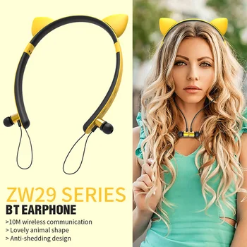 

Cute Deer / Devil / Rabbit / Cat Ear Shape Bluetooth Stereo Earphones App Control Sports Wireless Earphone APTX For Smart Phone
