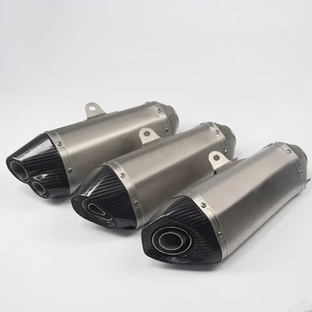 51mm Universal Motorcycle Exhaust Tail Pipe With Muffler Carbon Fiber 360mm Exhaust System Modified For ATV Street Bike