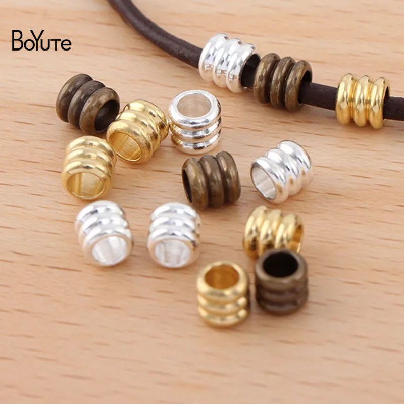 BoYuTe (100 Pieces/Lot) 5*5MM 4MM Hole Tube Beads Factory Direct Sale DIY Metal Brass for Jewelry Making | Украшения и аксессуары