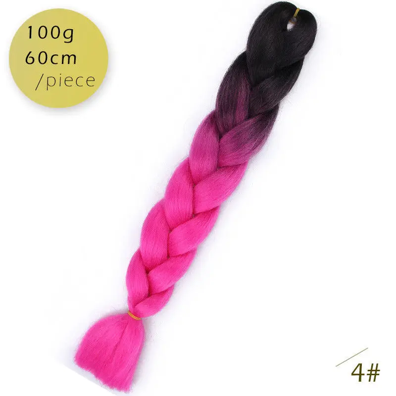 60 цветов, синтетические огромные косички, вязанные крючком волосы, серый, фиолетовый, Омбре, канекалон, косички для наращивания волос для женщин, накладные волосы для наращивания