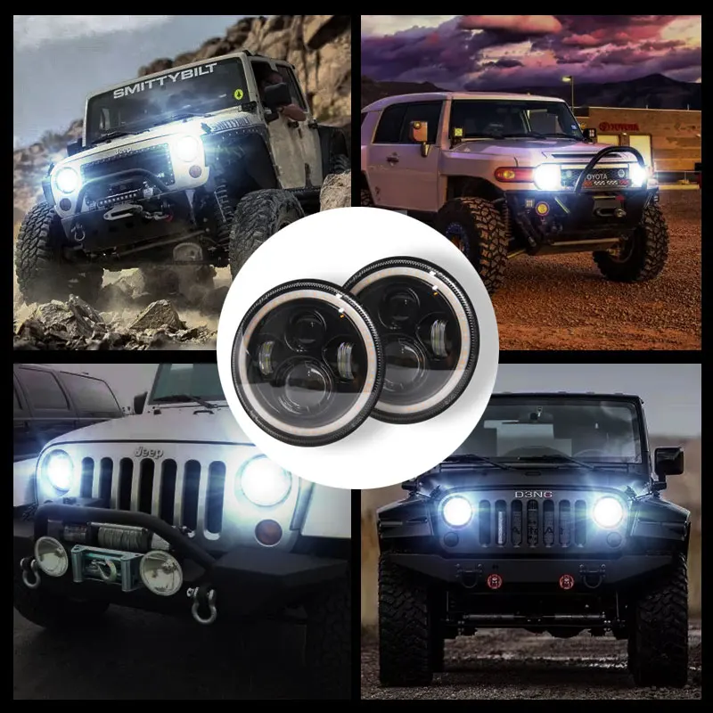 7 дюймов светодиодный фары для джипа Wrangler LJ Приглашаем посетить наших заказчиков