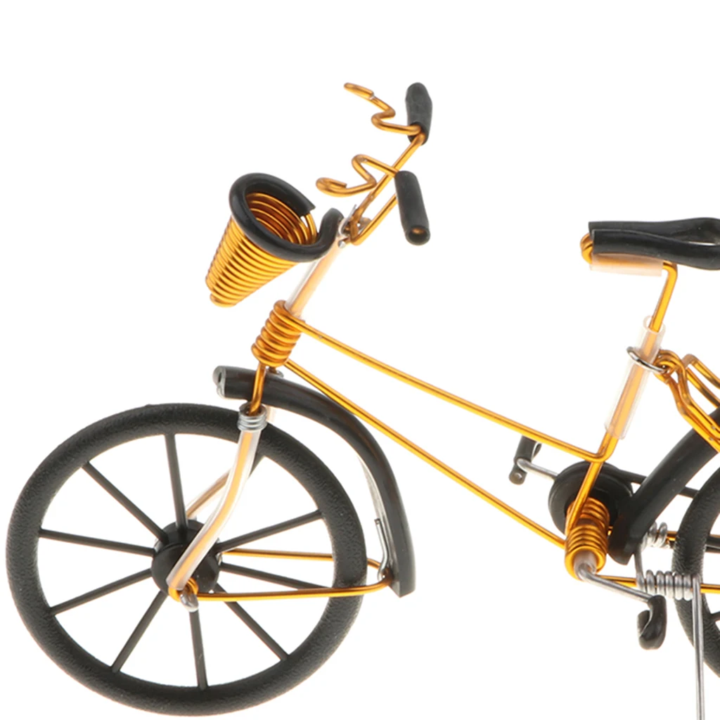 1:10 Aluminum Wire Bike Basket Bicycle Cycling Toy Desk Crafts Photography Prop