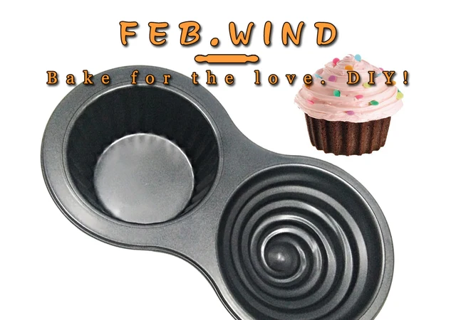  RUAFOX Giant Cupcake Pan- Carbon Steel Baking Mold Perfect  2-sided Jumbo 3D Cup Cake Tin - Complete with Premium 8 Icing Spatula:  Home & Kitchen