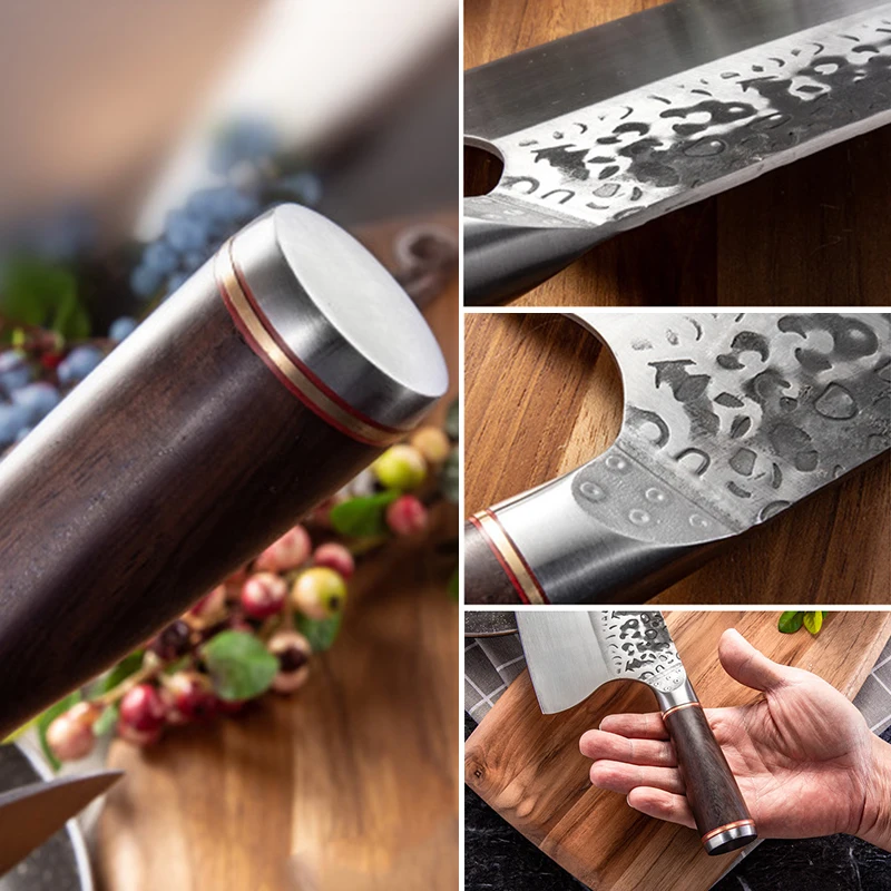 7.5" Handmade Forged Kitchen Knife Serbian Style Meat Chopping Slicing Vegetables Cutter Fish Fillet Chef Knife Stainless Steel