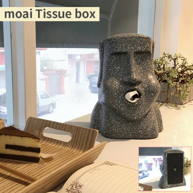Креативный Пасхальный остров Moai бумажный держатель тканевая коробка каменная фигура бумажный держатель 3D санитарная бумага для хранения Бар органайзер для ванной комнаты