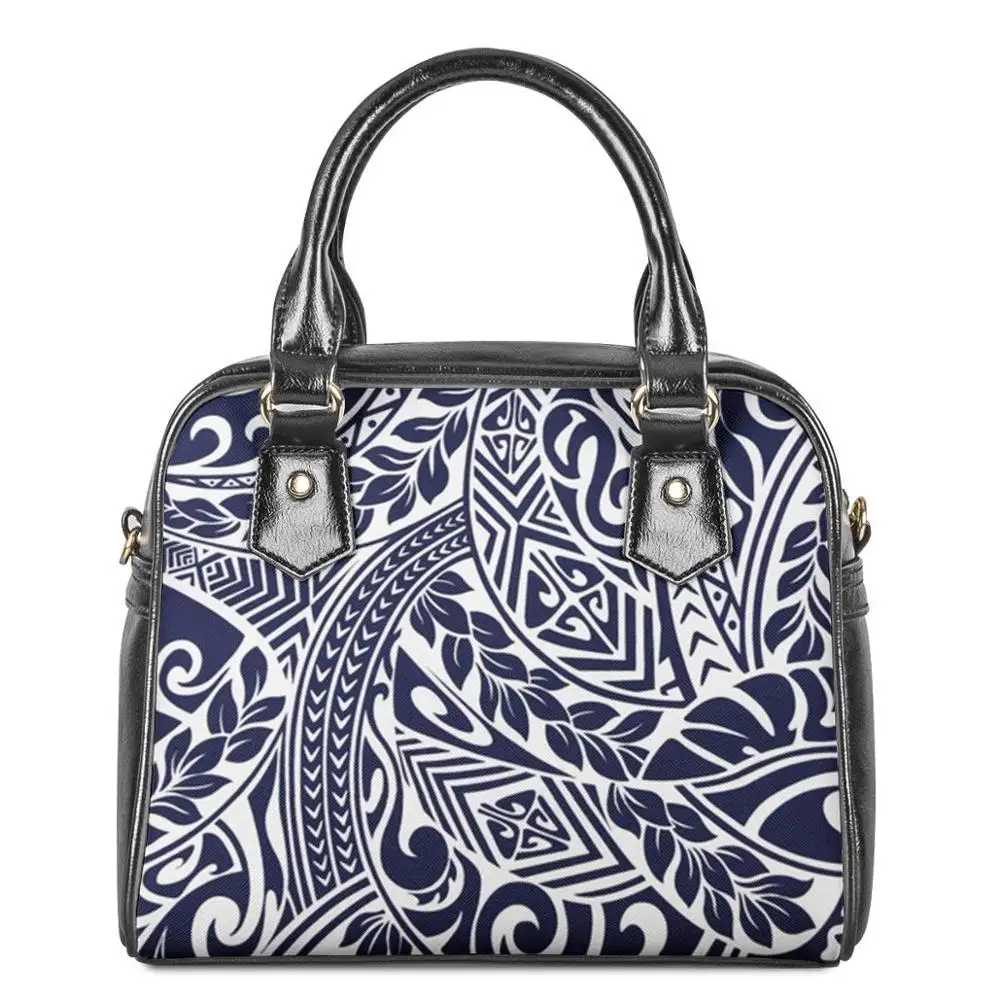 

Polynesian tribal style Printed PU Leather Crossbody Bag Handbags Custom Logo Fashion Luxury Messenger bag For Women