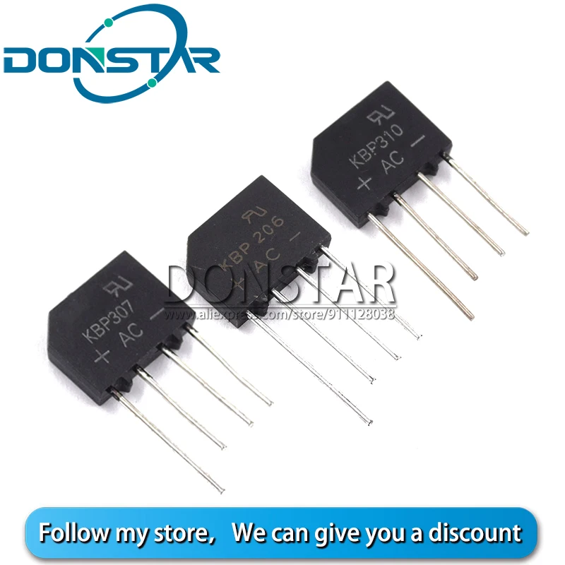 10 шт./лот KBP206 KBP210 KBP307 KBP310 KBP410 2A 3A 4A 1000V 600V 700V Выпрямительный Мост диод Новый и