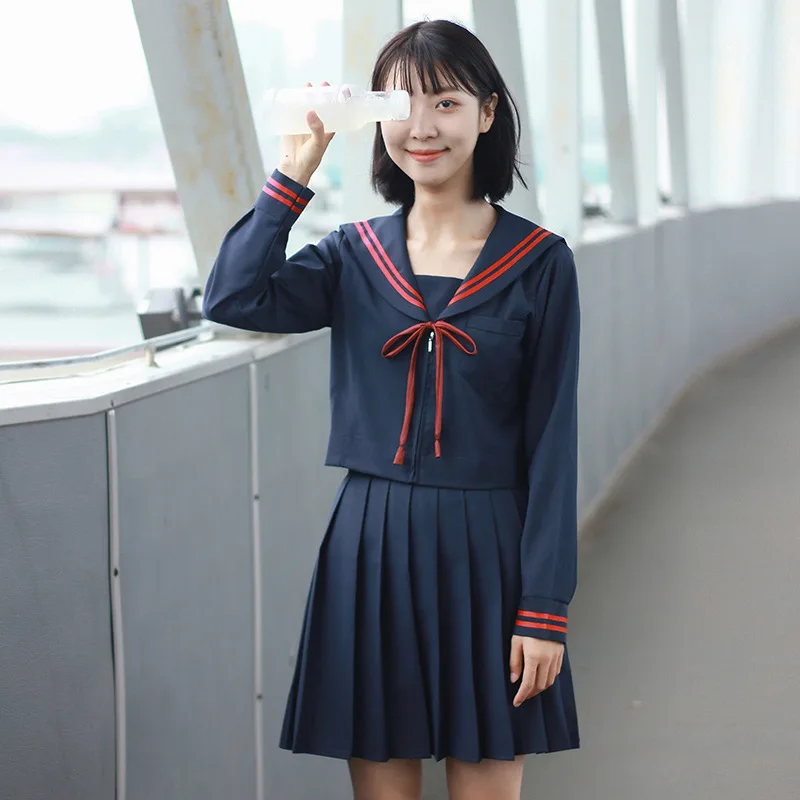 JK Uniform Girls Sailor Sets Pleated Skirt Japanese School Uniforms COS Costume