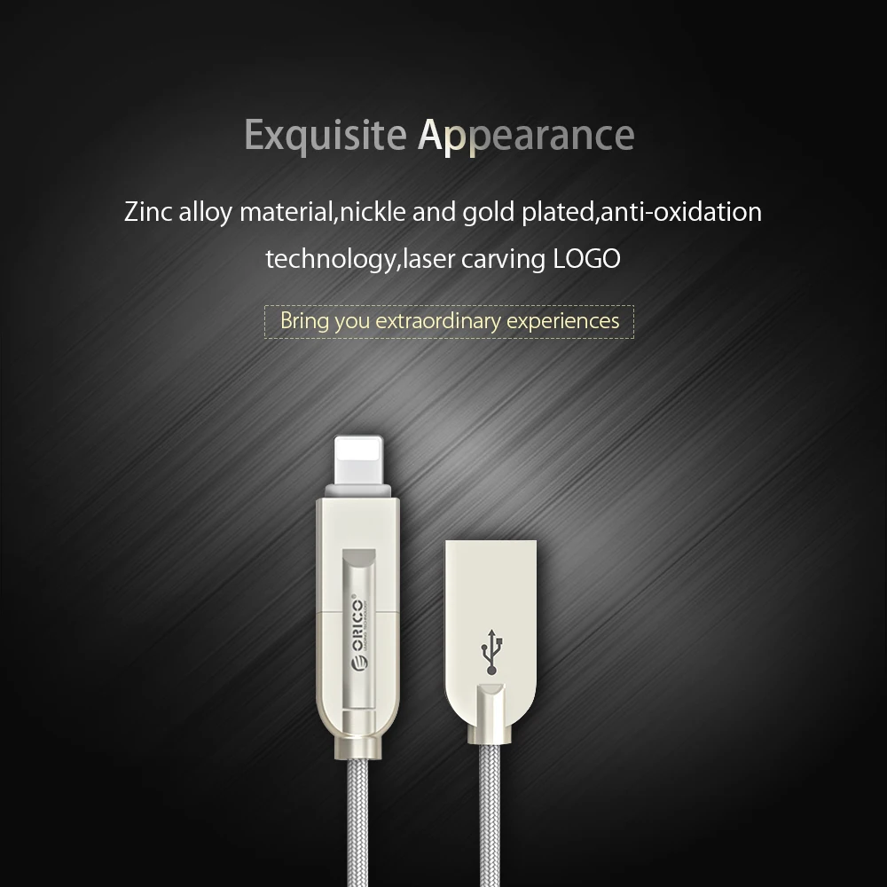ORICO 2 в 1 USB для освещения и Micro USB кабель для зарядки и синхронизации Шнур для huawei iPhone x 8 plus iPad Android смартфон