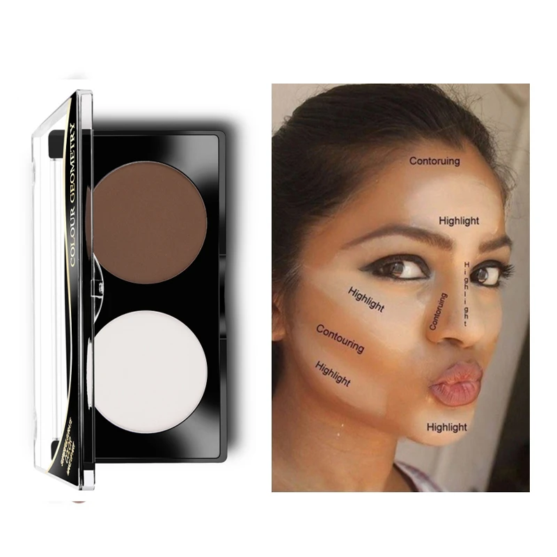 

Face Highlighter Powder Palette Corrector Concealer Power Palette Contouring Highlighter Bronzers Makeup Powder Brush Cosmetic