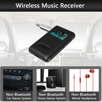

BT-B9 Bluetooth 5.0 Audio Receiver with LCD Display 3.5mm AUX Jack RCA Stereo Music Wireless Adapter With Mic For Car Speaker