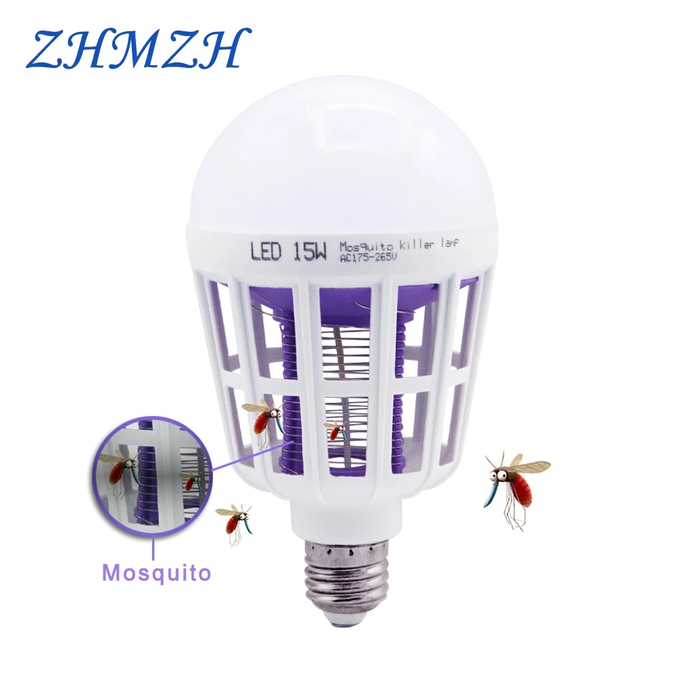 Dual Used LED Bulb Mosquito Killer Lamp Mosquitoes Repellent Killing Lighting Bug Zapper Energy Saving Lamps 110V 220V 15W