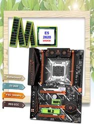 HUANANZHI-placa base X79 de lujo, CPU con ranura M.2 NVMe, Intel Xeon E5 2620 SR0KW RAM 32G(4x8G), Hardware de computadora DIY
