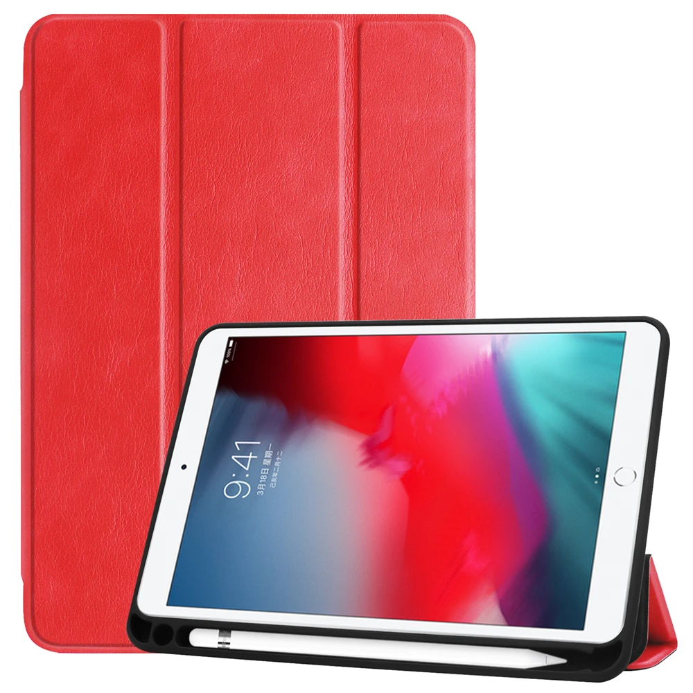 

Case For iPad Mini 4 Mini 5 iPad Mini 2019 Tablet Case with Pencil Holder Ultra-thin PU Leather Tri-fold Tablet Protective Cover